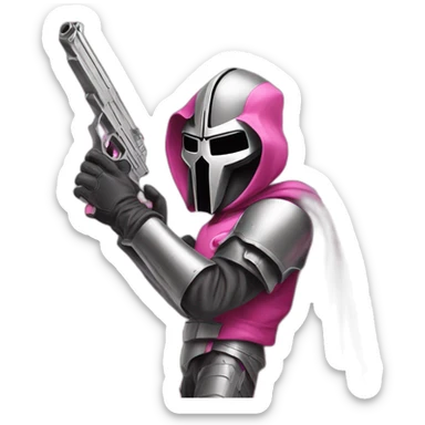 Mf doom holding a pink gun sticker