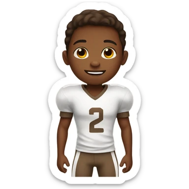 Little boy playing football with brown skin sticker