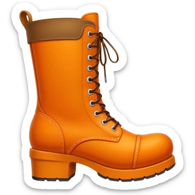 Giant orange boot stepping on a person sticker