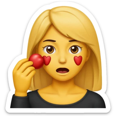 Women emoji choking herself with x’s for eyes sticker