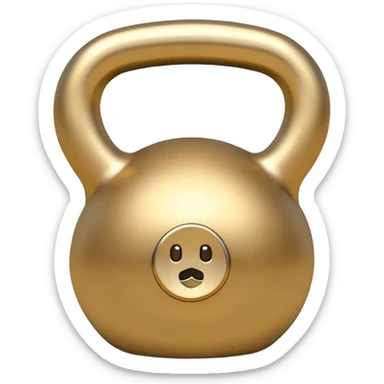 beige and gold kettlebell, sleek minimal sticker