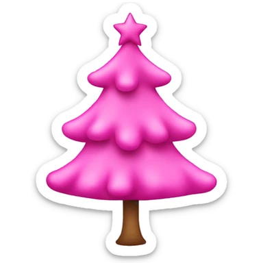 Pink Christmas tree sticker