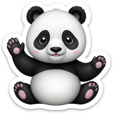 Pregnant panda waving sticker