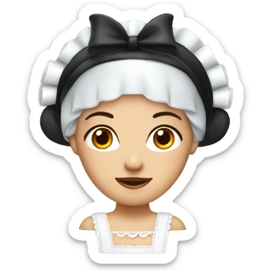 french maid face with headpiece sticker
