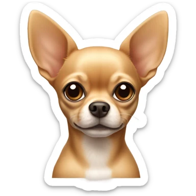 A light brown Chihuahua  with the tips of its ears folded ￼ sticker