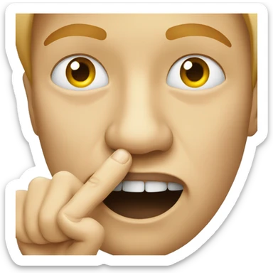 Emoji biting pointer finger nail  sticker