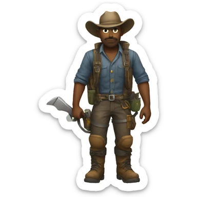 post apocalyptic farmer sticker