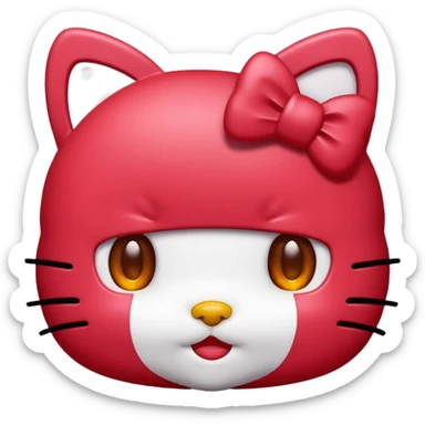 Hello Kitty cabeza rojo sticker