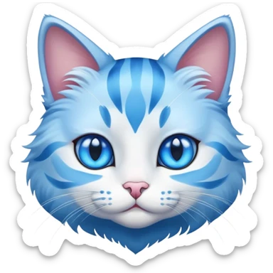 Cat with singlas ocean blue light  sticker