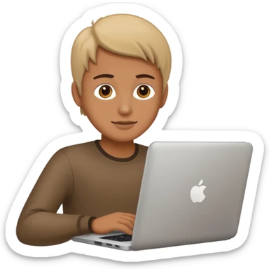 person working working on a laptop sticker