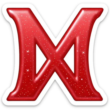 The letters xoxo in sparkly red font sticker