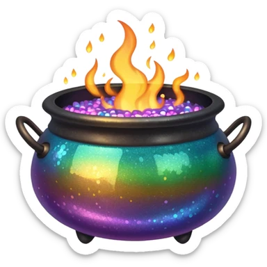 glitter cauldron sticker