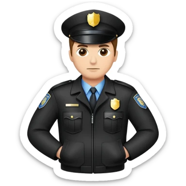 Jacket police written  sticker