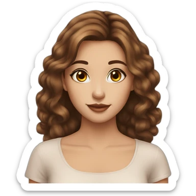 pretty girl brown hair makeup with book sticker