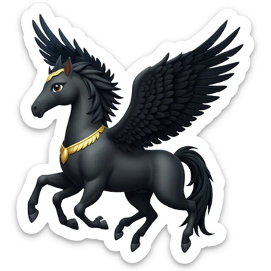 A black Pegasus sticker