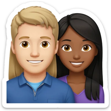 Mixed race couple, white male with mixed female asian & black sticker