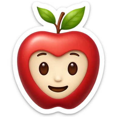 coffee bean apple style emoji with a cute face sticker