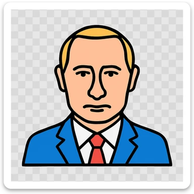 app icon of Vladimir Putin, vector style, clean lines, modern, no text, white background sticker