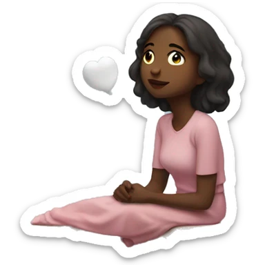 girl daydreaming about love sticker
