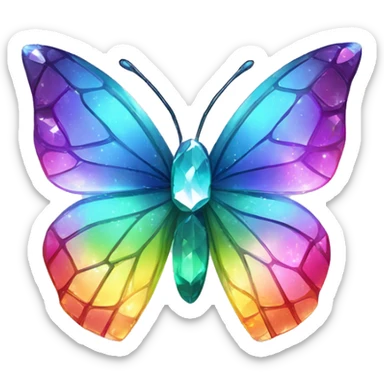 One Shiny-Sparkly-Rainbow-Crystal-Gem-Butterfly-Crystal-Fly sticker
