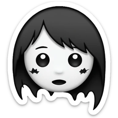 emo banner with stitched patch, cute, expressive, minimal sticker