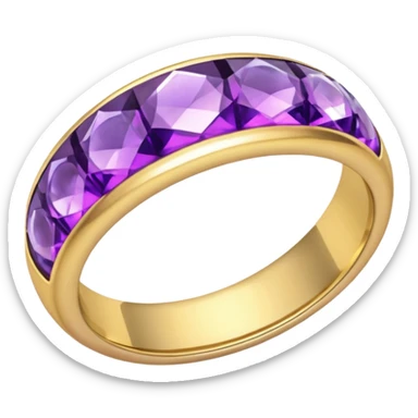 create a wedding ring emoji but with a purple crystal sticker