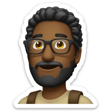 Hombre pelo negro y gafas muy serio  sticker