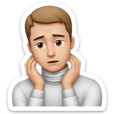 Guy hands on neck worried sticker