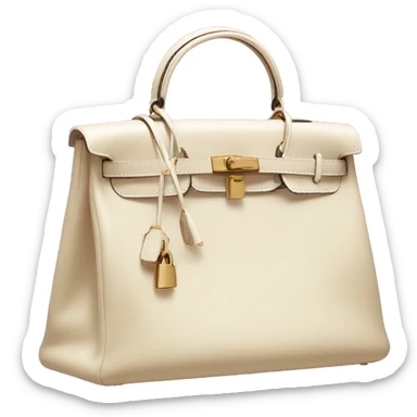 A cream colored Kelly bag (hermes) sticker