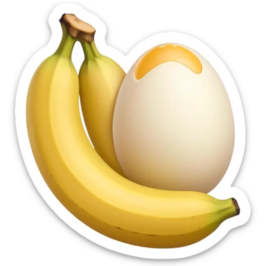 A banana standing between two eggs sticker