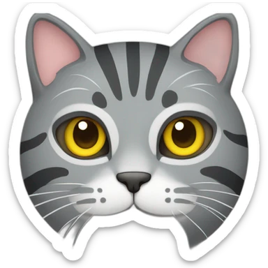 Gray cat with stripes sticker