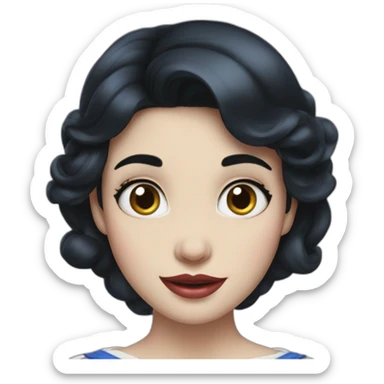 Black hair blue eyes Snow White character sticker