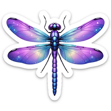 glitter purple dragonfly sticker
