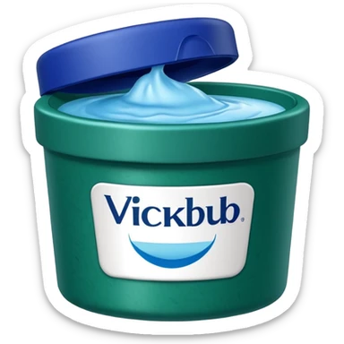 make an emoji of Vicks Vaporub - it should have a dark green lid and a blue tub sticker