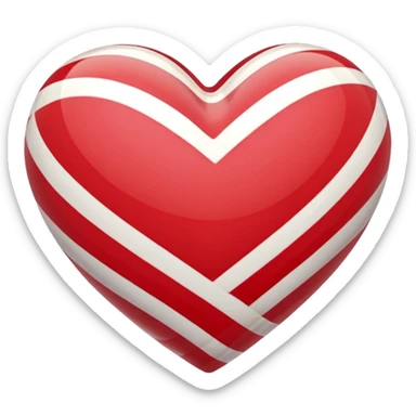 white heart with candy stripe pattern sticker