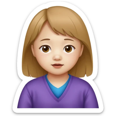 Korean girl with Down syndrome  sticker