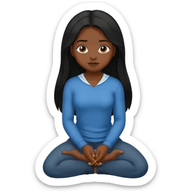 Black girl on her knees sticker