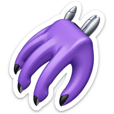 Purple claw clip sticker