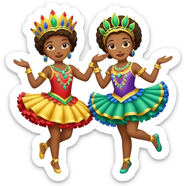 Duas pessoas dançando vestido com roupa de carnaval sticker