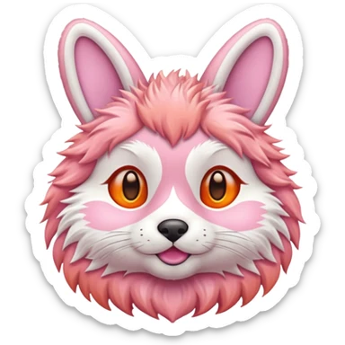 Pinkorangewhite labubu sticker