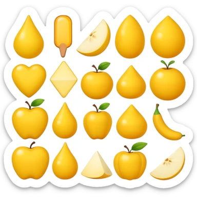 objetos variados amarelos sticker