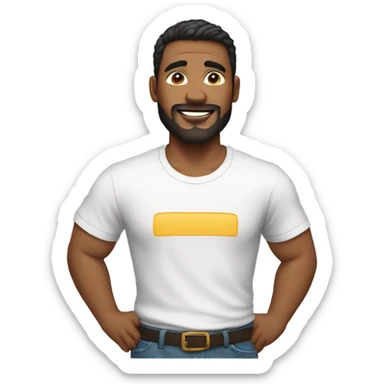 hombre con camiseta sticker