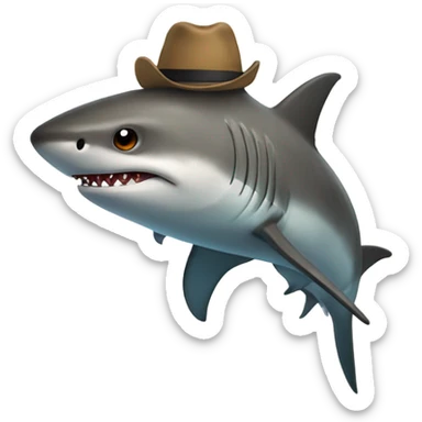 Tiburón con gorro de papá Noe sticker