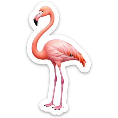 flamingo standing on one leg sticker