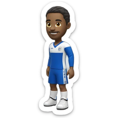 Joueur de handball blanc en maillot bleu manche courte numéro 10 et le logo du CLOSW handball sticker