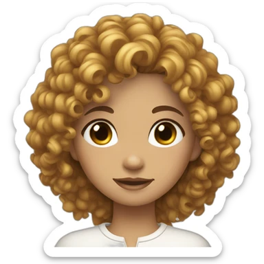 Girl Curly hair Loose clothing Wheat skin And a black collar  sticker