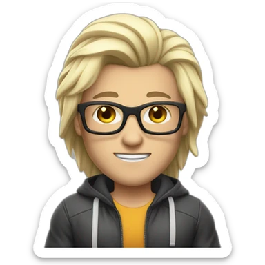 white bodybuilder glasses jacket developper straight darkhair shor sticker