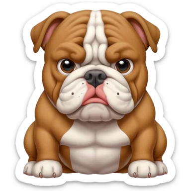 bulldog ingles atigrado con blanco sticker