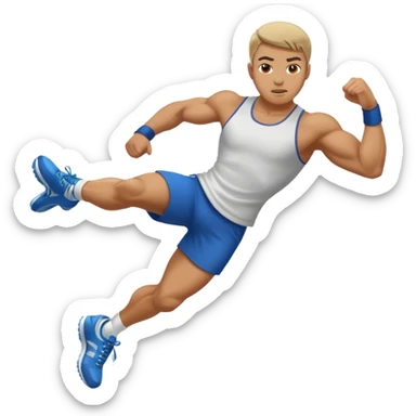 fighter kicking sticker