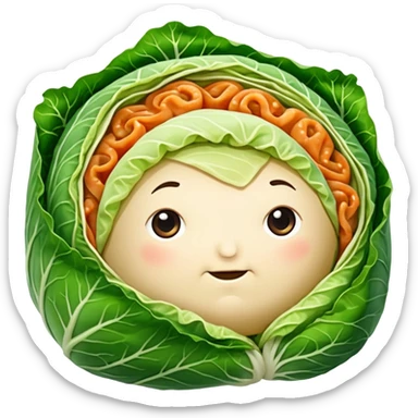 Very simple singular cabbage roll no meat sticker